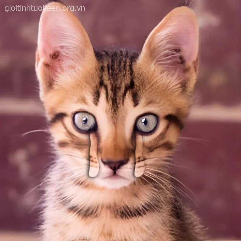 Hình chế vui mèo đau khổ nhưng vẫn đáng yêu