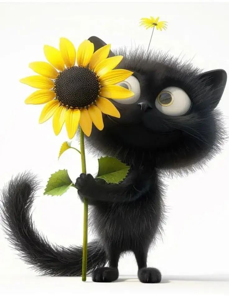 Khi lời nói không bằng ánh mắt mèo tặng hoa