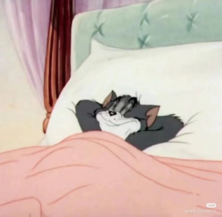 Meme hài mèo Tom uể oải y như dân công sở.