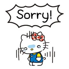 Ảnh chế mèo Hello Kitty hối lỗi gãi đầu ngượng nghịu