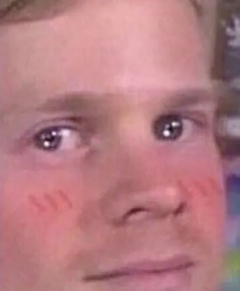 Meme chế biểu cảm xấu hổ khi crush nhìn trúng ánh mắt.