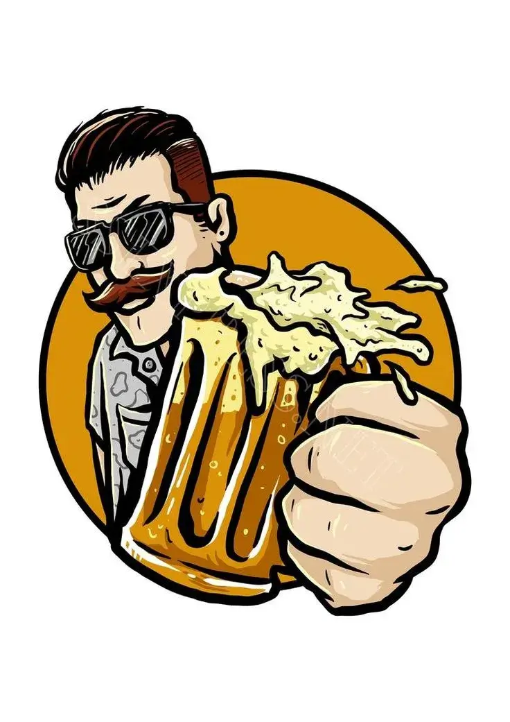 Icon bạn nhậu say xỉn, cười ngây ngô đầy dí dỏm.