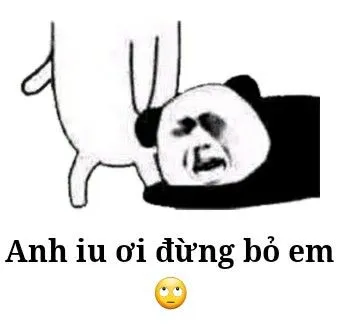 Hình gấu trúc ôm chân năn nỉ đừng bỏ e lầy lội