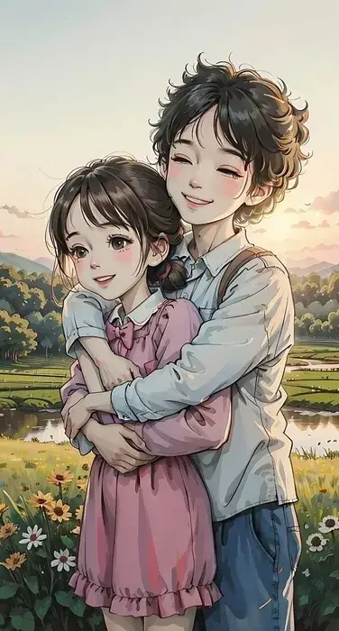 Meme hài nụ cười người yêu khi được ôm chặt