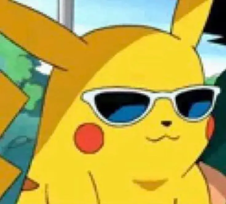 Meme Pikachu đeo kính đen quyết định chọn bạn