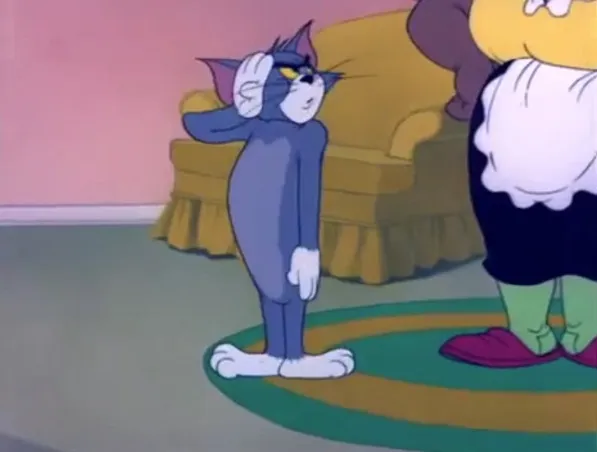 Meme mèo Tom tuân lệnh bà chủ