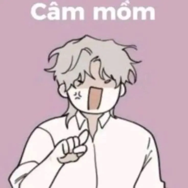 Meme tay nắm chặt miệng mím thể hiện căng thẳng.