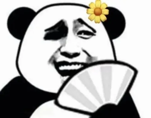 Meme gấu trúc troll ngồi tựa thân tre rất ngầu.