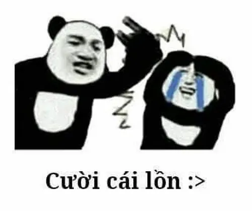 Meme gấu trúc troll với ánh nhìn khoái chí.