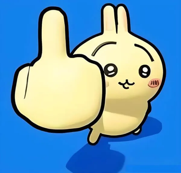 Hình hoạt hình đưa ngón giữa vừa lầy vừa dễ thương