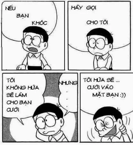 Meme Doraemon troll Nobita bằng bảo bối thần kỳ cực hài