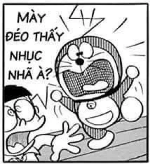 Meme Doraemon chửi Nobita té tát