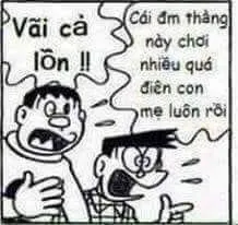 Meme Nobita nhìn điểm kiểm tra với gương mặt tuyệt vọng
