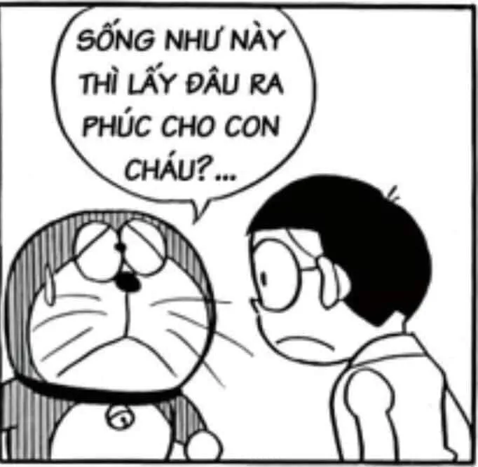 Meme hài Doraemon ngủ quên trong tủ thần kỳ