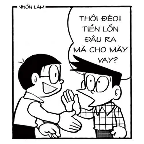 Ảnh chế Nobita cầu cứu nhưng Doraemon giả vờ không nghe