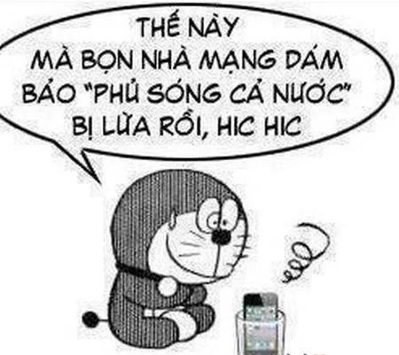 Hình troll Doremon dùng bảo bối sai cách khiến Nobita khốn khổ