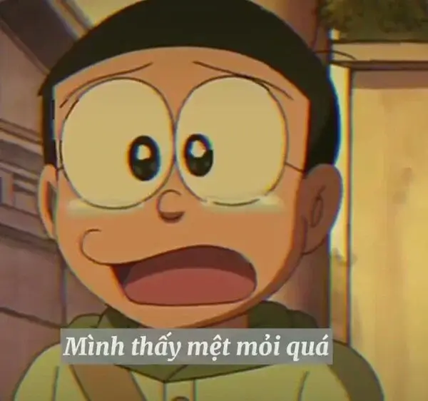 Hình chế meme “mỏi tim” biểu cảm vừa buồn vừa vui
