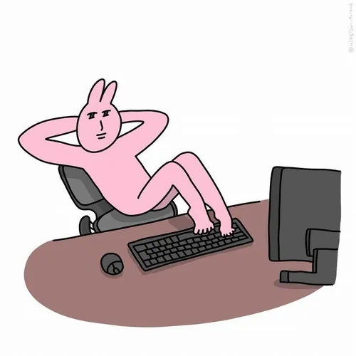 Meme chế thỏ hồng khoanh tay lạnh lùng như sếp đọc báo cáo