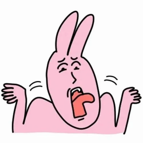 Meme hài thỏ hồng ngồi xếp bằng, ánh mắt bình yên tuyệt đối