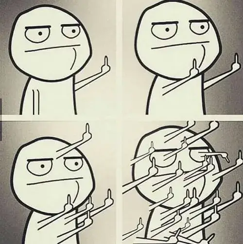 Meme chế biểu cảm phớt lờ khi nhận tin nhắn không mong đợi