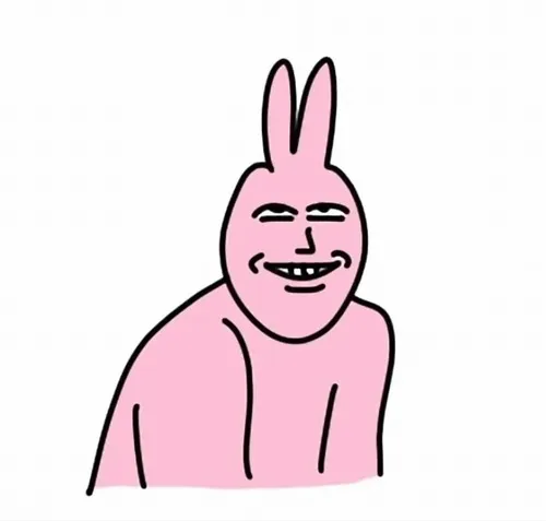 Meme troll thỏ hồng nhắm mắt ngả lưng, caption “tạm biệt thế giới”