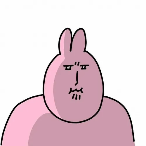 Meme hài thỏ hồng cười rạng rỡ, tay dang rộng như chào đón