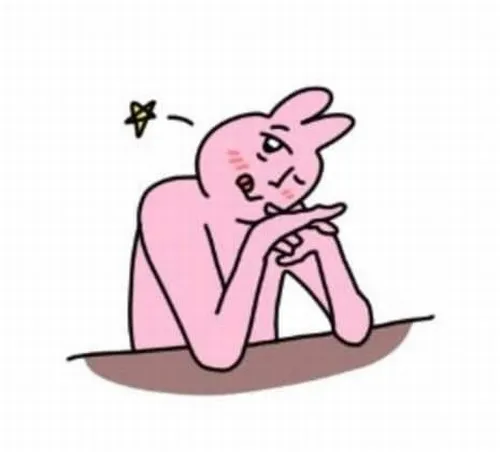 Ảnh meme thỏ hồng chống nạnh, biểu cảm “tôi mệt rồi”