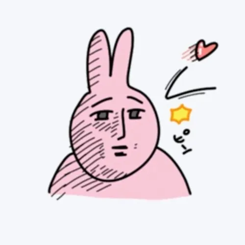 Meme vui thỏ hồng nghiêng đầu nghe nhạc, tai rung rung