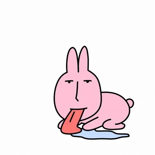 Meme thỏ hồng đang khoanh tay nhìn xa với vẻ chán nản