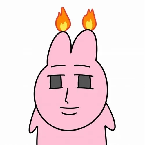 Ảnh chế meme thỏ hồng nghiêm túc, ánh mắt hướng xuống đầy suy tư