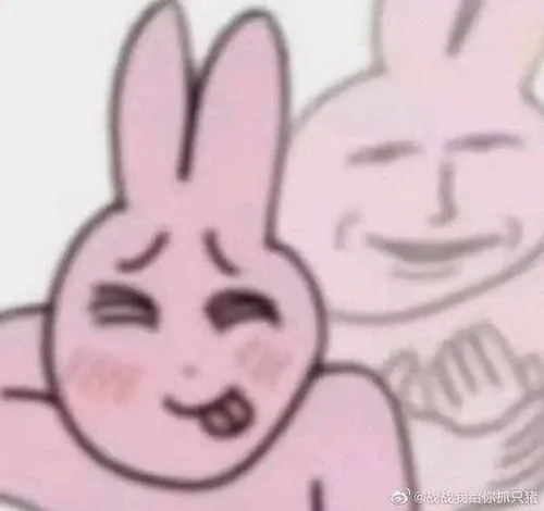 Ảnh troll thỏ hồng cúi người cảm ơn, nụ cười nhạt nhẽo