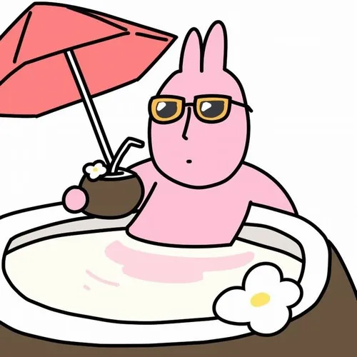 Meme troll thỏ hồng ngáp dài, mắt lim dim vì làm việc muộn