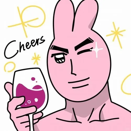 Meme hài thỏ hồng chống tay vào cằm, nhìn xa xăm thẫn thờ