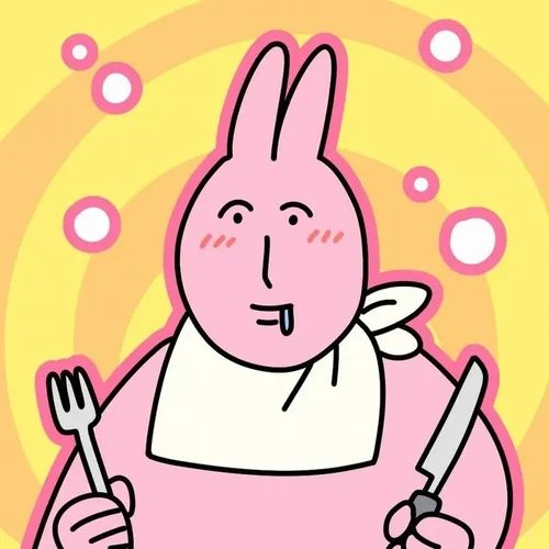 Ảnh vui thỏ hồng ôm cốc cà phê, biểu cảm mệt rũ rượi