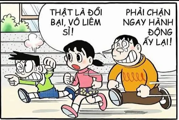 Meme hài Doraemon troll bạn thân bằng biểu cảm đỉnh cao