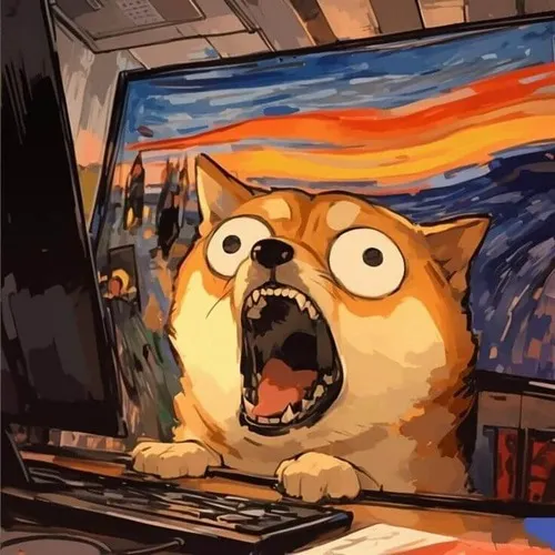 Meme dáng ngồi run rẩy trước màn hình