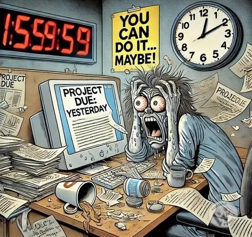Meme gương mặt phờ phạc khi chạy deadline