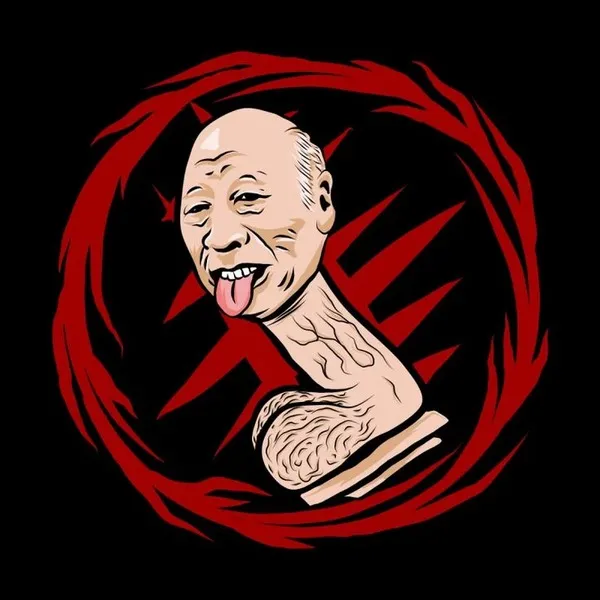 Meme hài Tokuda ông chú trầm mà ánh nhìn vẫn đầy nguy hiểm.