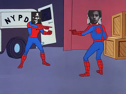 Meme người nhện chỉ tay viral mạng.