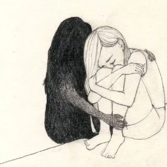 Hình chế buồn bã, lặng lẽ cúi đầu