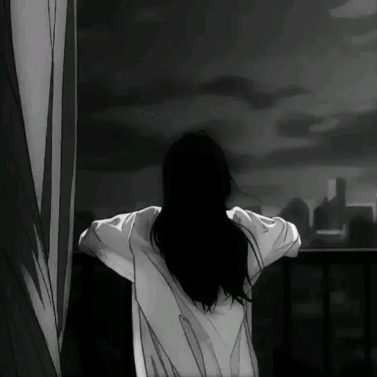 Meme hình ảnh cô đơn, đứng lặng lẽ trong đêm tối.