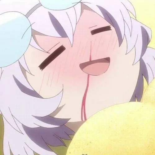 Hình meme đỏ mặt biểu cảm trước cảnh cosplay nóng bỏng.