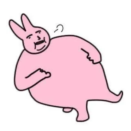 Meme hài thỏ hồng ngồi im, mặt phẳng lặng không cảm xúc