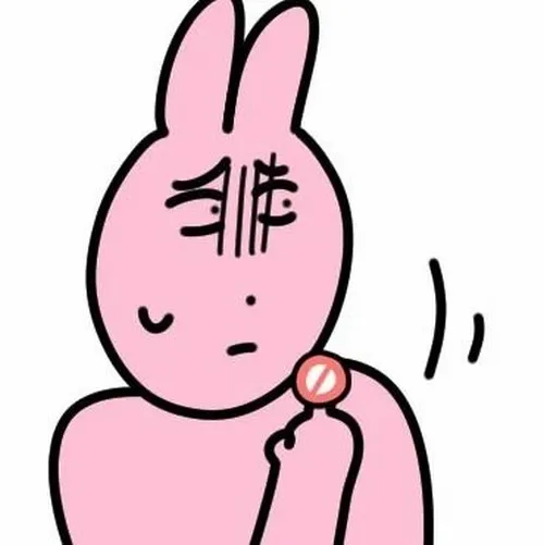 Meme chế thỏ hồng dựa tường, tay ôm đầu suy nghĩ