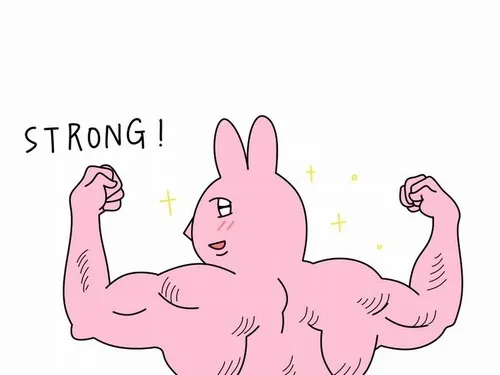 Meme thỏ hồng ngồi một mình bên tách trà, mắt cụp xuống