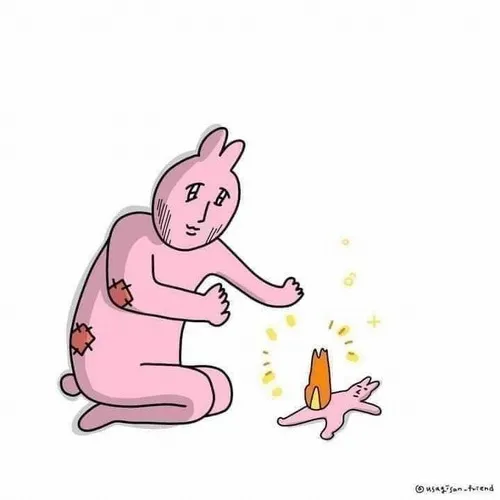 Meme chế thỏ hồng tung hoa giấy, caption “hôm nay chill nha”