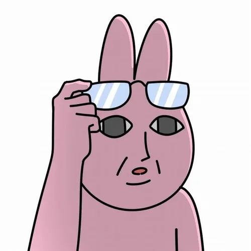 Meme hài thỏ hồng quay mặt đi, miệng lẩm bẩm khó chịu