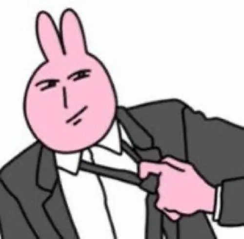 Meme chế thỏ hồng khoanh tay, ánh mắt dửng dưng cực chất