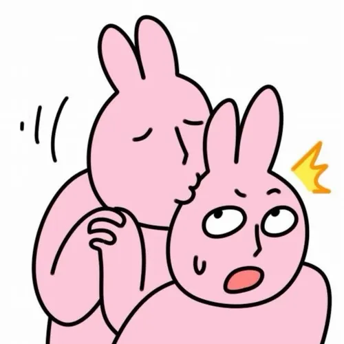 Ảnh chế thỏ hồng cầm ly cà phê, mắt nhìn xa trông ngóng