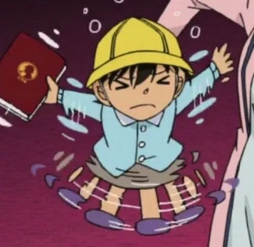 Ảnh chế Conan lắc đầu chán nản với đội Detective Boys